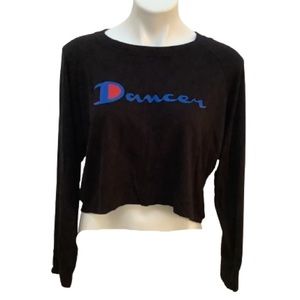 Rainbow national dance co cropped pullover sweatshirt size L